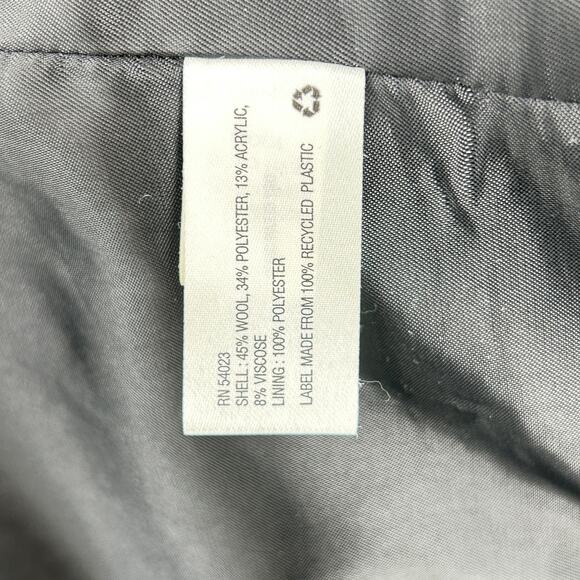 Herringbone Wool Tweed Moto Jacket Warm Textured Black White Women’s M Tall - Picture 9 of 9